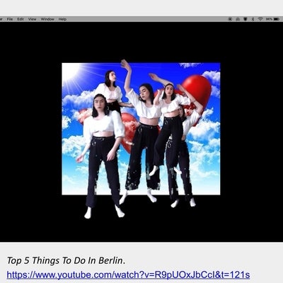 Becca Wijshijer's artwork "Top 5 Things To Do In Berlin" https://www.youtube.com/watch?v=R9pUOxJbCcI&t=121s