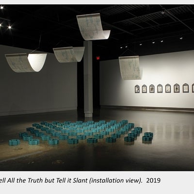 Zahra Baseri's exhibition "Tell All the Truth but Tell it Slant" (installation view).  2019