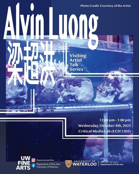 Poster for Alvin Luong's artist talk. All poster information is in the event posting.