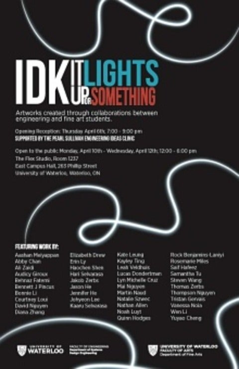 Poster for the exhibition IDK It lights up or something