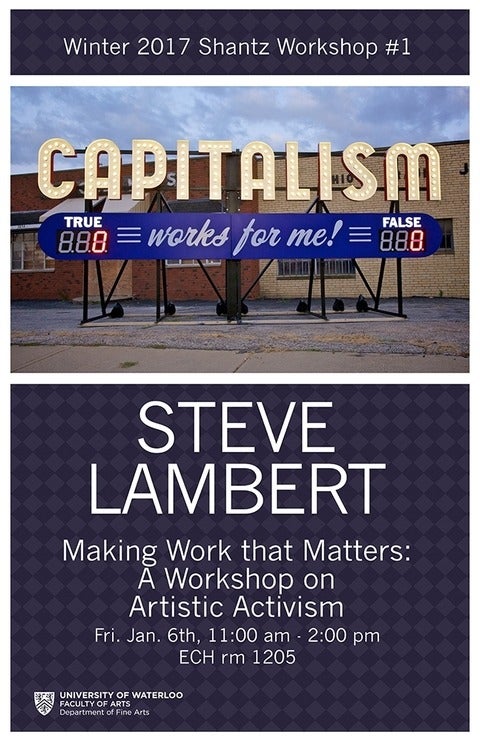 Poster for Steve Lambert workshop