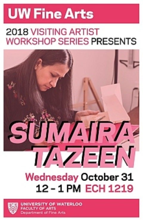 Poster for Samaira Tazeen artist talk
