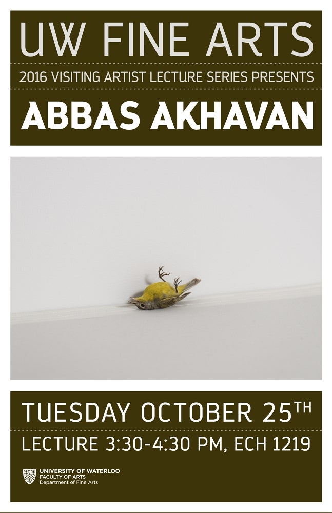 Poster for Abbas Akhavan talk
