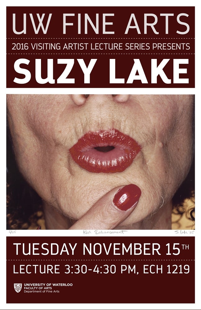 Poster for Suzy Lake talk.