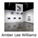 Art installation in a gallery and text reading "Amber Lee Williams"