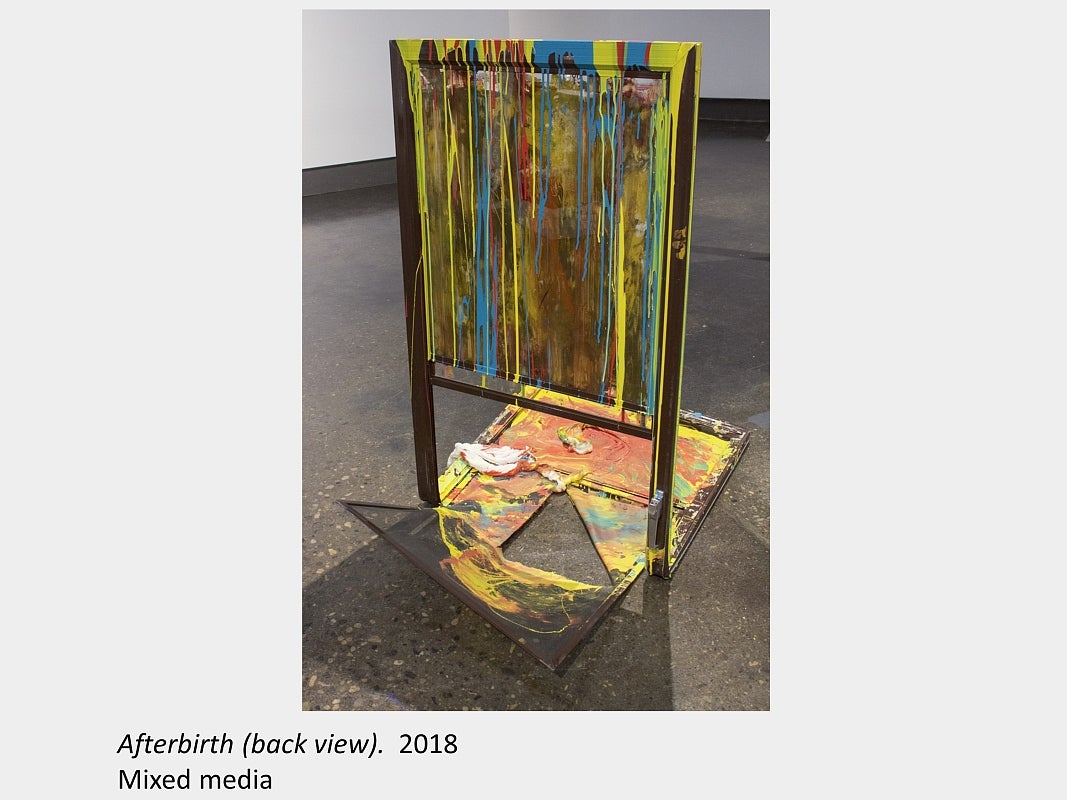 Artwork by Aaron MacLean. Afterbirth (back view), 2018, mixed media.