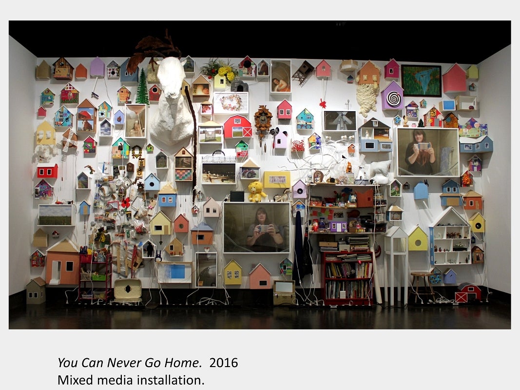 Jennifer Akkermans' artwork You Can Never Go Home, 2016. mixed media installation.
