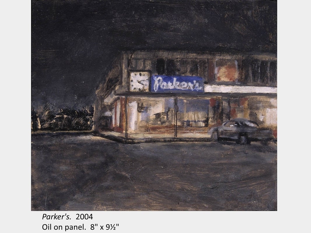 Artwork by Scott Anderson. Parker's. 2004. Oil on canvas. 8" x 9½"