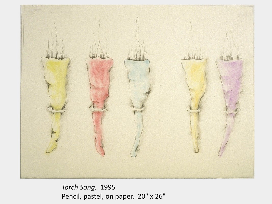 Artwork by Carol Bradley. Torch Song. 1995. Pencil, pastel, on paper. 20" x 26"