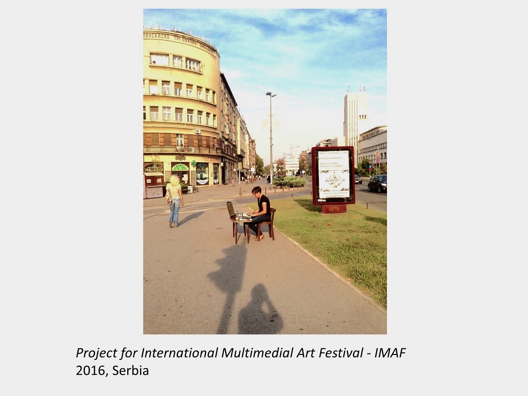 Reports from the Outward Processing Zone, Performance Project for International Multimedia Art Festival - IMAF 2016, Serbia