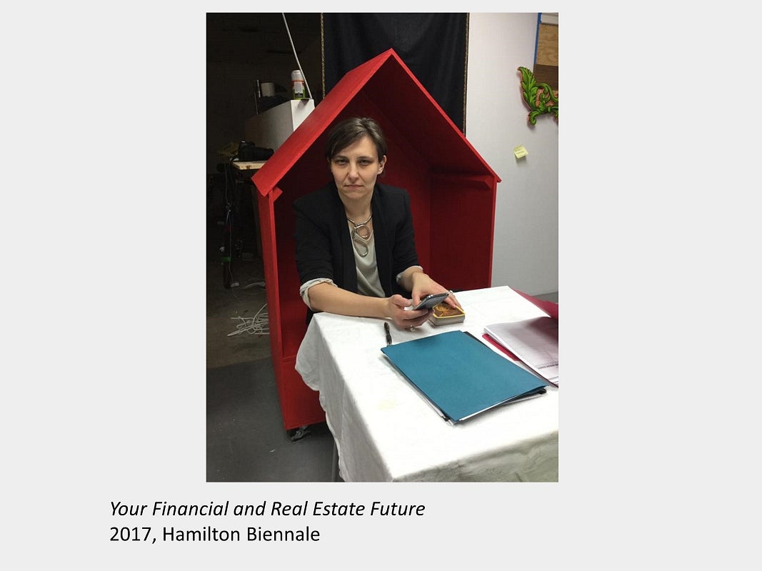 Artwork by Bojana Videkanic. Your Financial and Real Estate Future.  2017, Hamilton Biennale