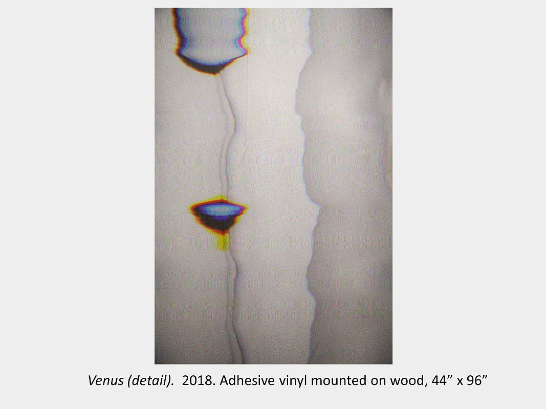 Artwork by Karice Mitchell -  Venus (detail). 2018. Adhesive vinyl mounted on wood, 44” x 96”