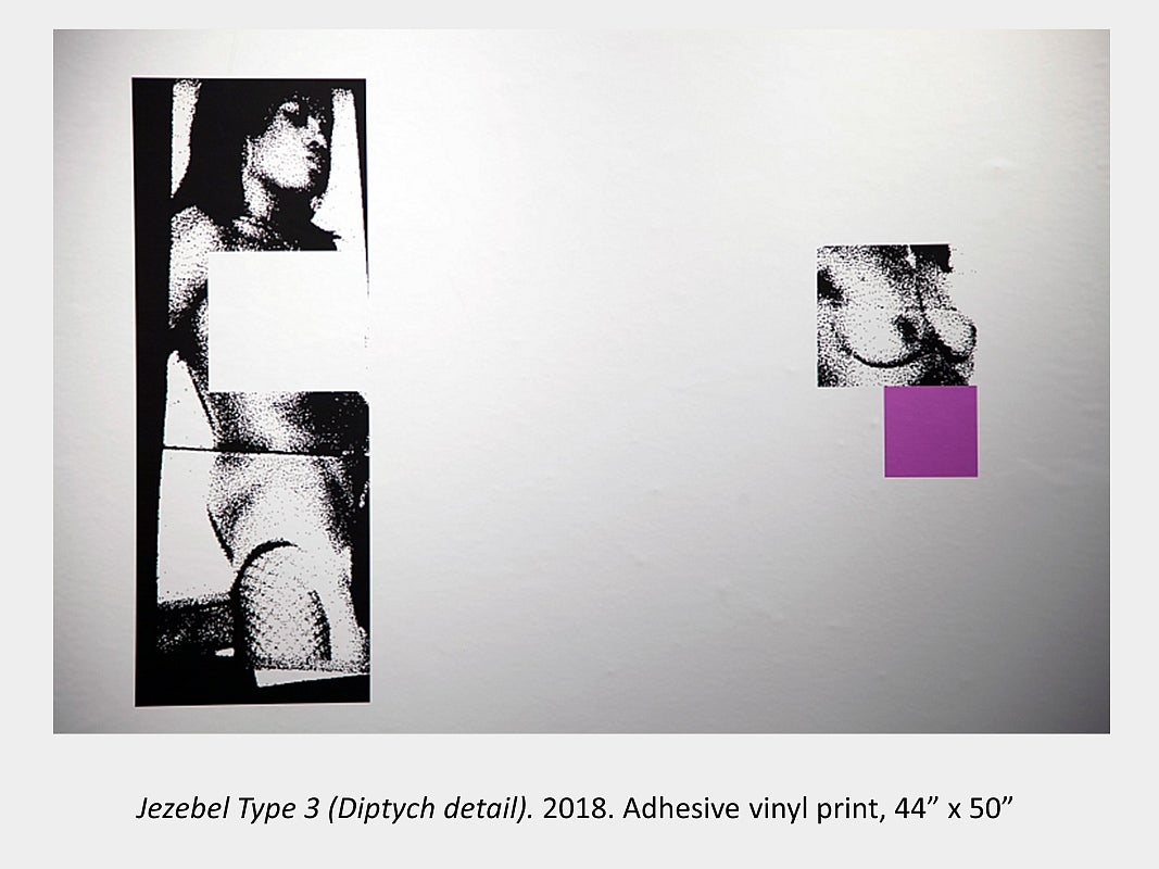 Artwork by Karice Mitchell -  Jezebel Type 3 (Diptych detail). 2018. Adhesive vinyl print, 44” x 50”