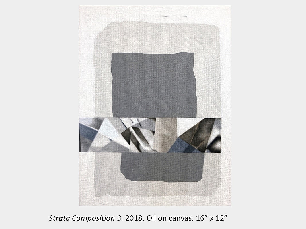 Artwork by Sara Pearson - Strata Composition 3. 2018. Oil on canvas. 16” x 12”