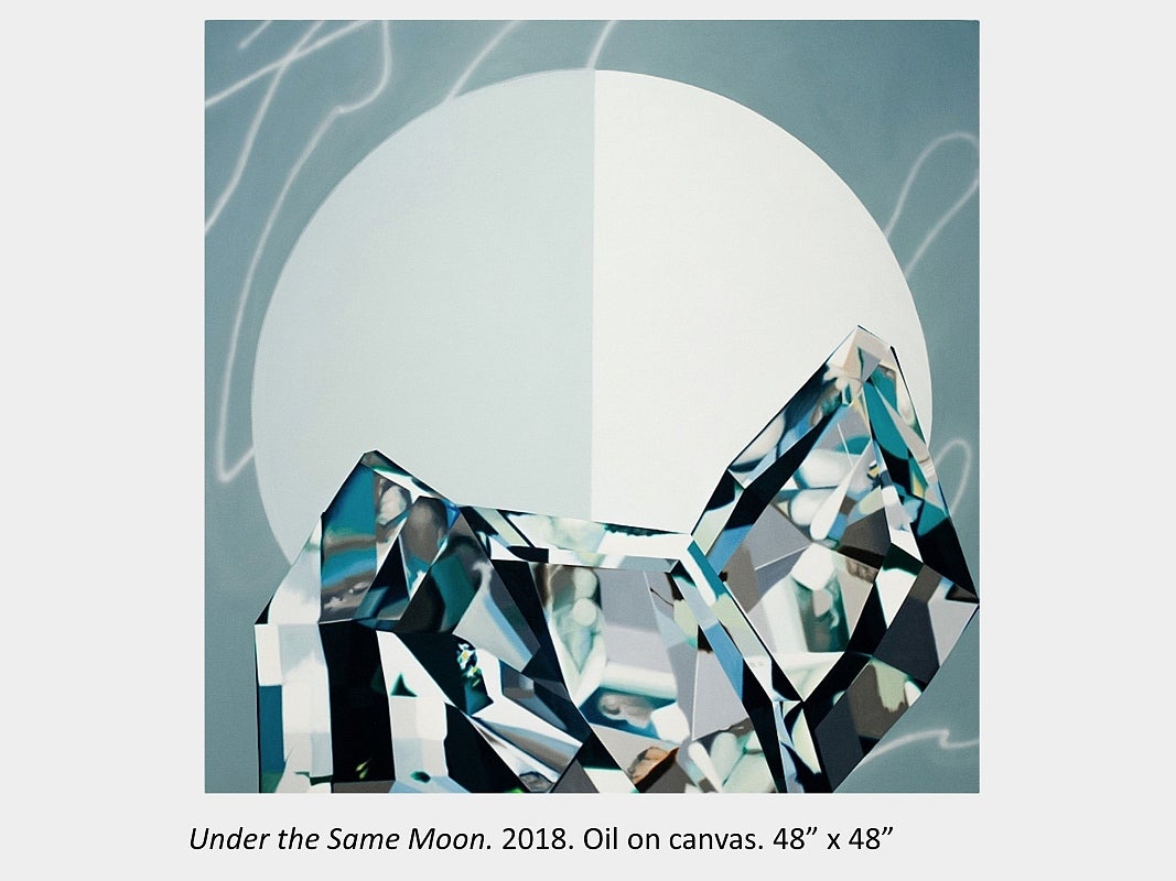 Artwork by Sara Pearson - Under the Same Moon. 2018. Oil on canvas. 48” x 48”