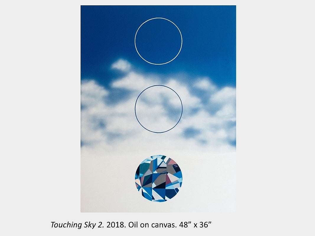 Artwork by Sara Pearson - Touching Sky 2. 2018. Oil on canvas. 48” x 36”