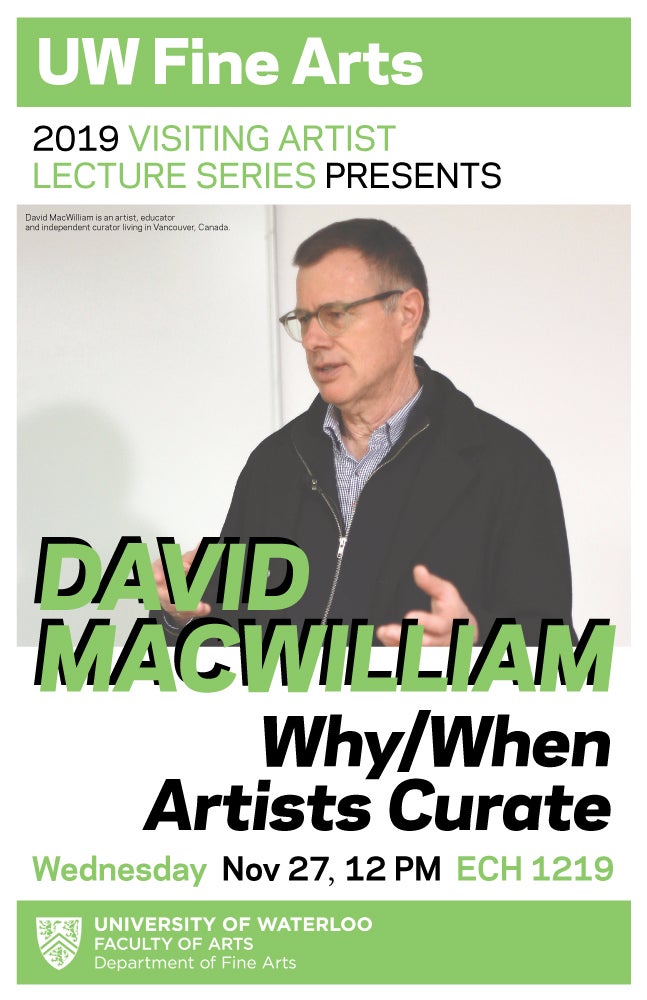 Poster for David MacWilliam's talk