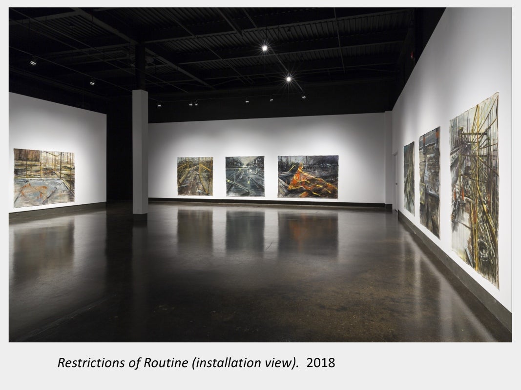 Artwork by Eryn O'Neill. Restrictions of Routine (installation view), 2018.
