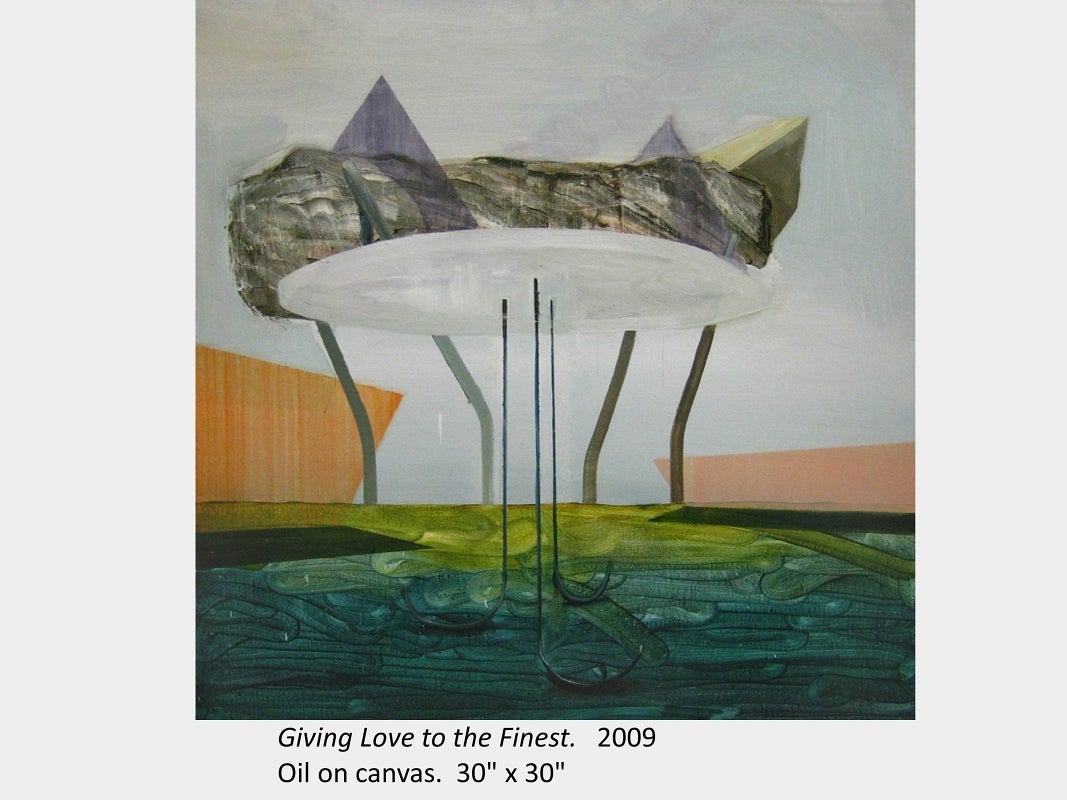 Artwork by Scott Everingham. Giving Love to the Finest. 2009. Oil on canvas. 30" x 30"