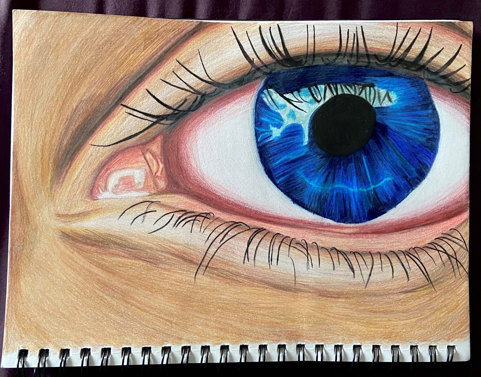 Coloured drawing of a blue eye
