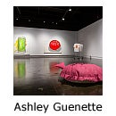 Art installation in a gallery and text reading "Ashley Guenette"