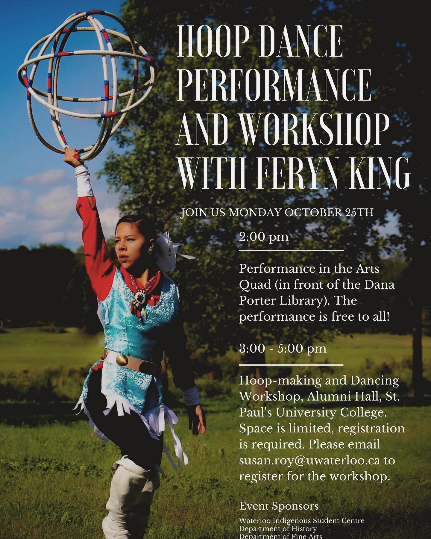 Hoop dance performance and workshop with Feryn King, October 25th