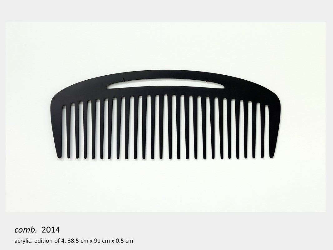 Artwork by Lois Andison.  comb.  2014, acrylic. edition of 4. 38.5 cm x 91 cm x 0.5 cm 