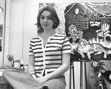 Leah Evans in the studio