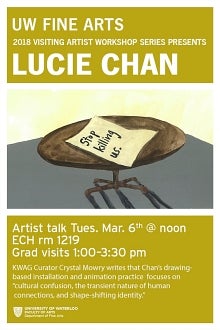 Poster for Lucie Chan's artist talk