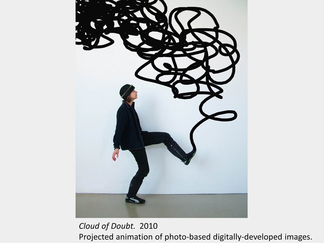 Artwork by Dyan Marie. Cloud of Doubt. 2010. Projected animation of photo-based digitally-developed images.
