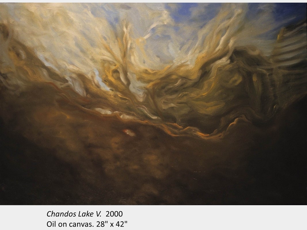 Artwork by Sandra Martin. Chandos Lake V. 2000. Oil on canvas. 28" x 42"