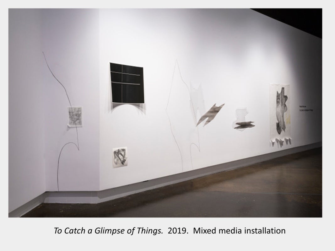 Paula McLean's exhibition "To Catch a Glimpse of Things", 2019.  Mixed media installation.