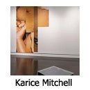 Text "Karice Mitchell" and image of artwork in a gallery