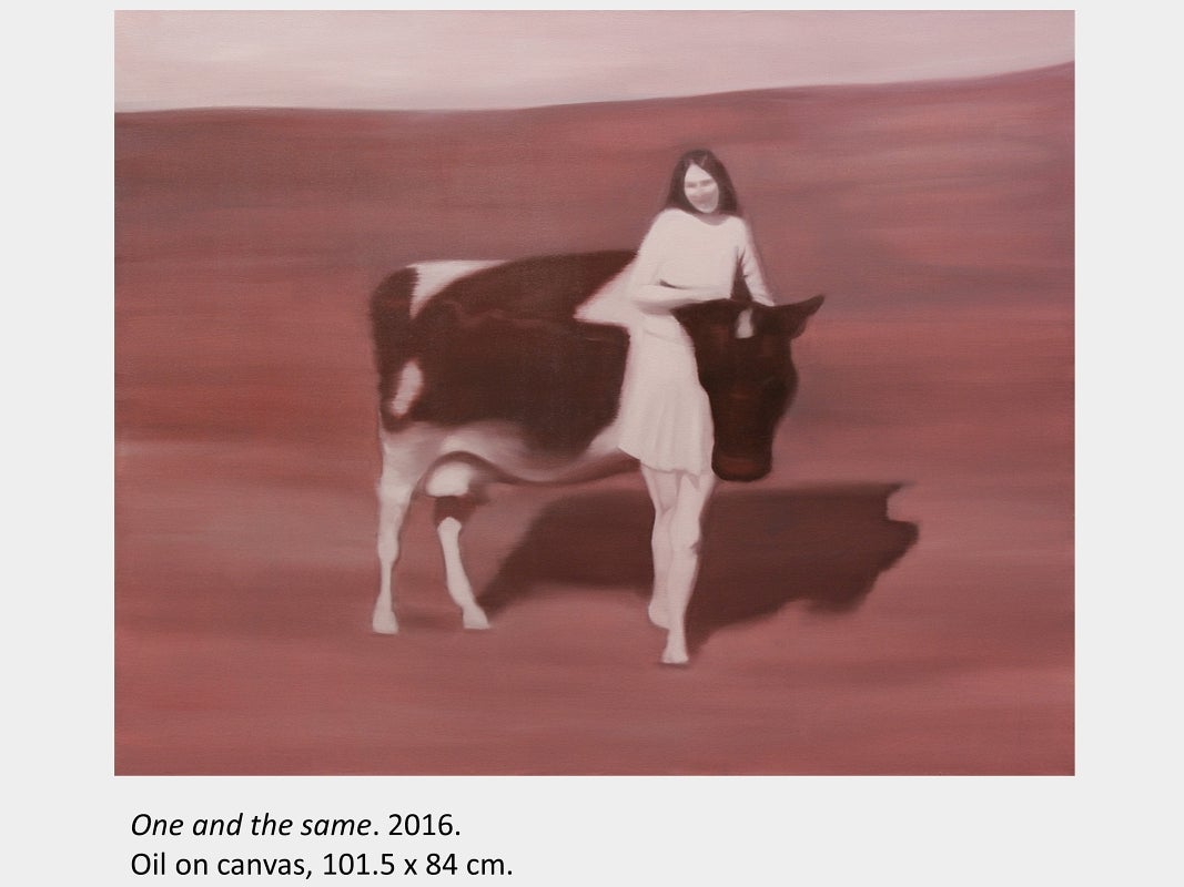 Veronica Murawski's artwork One and the same, 2016, oil on canvas, 101.5 x 84 cm.