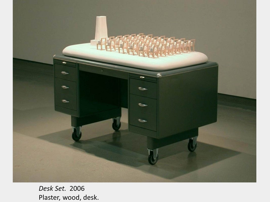 Artwork by Rick Nixon. Desk Set. 2006. Plaster, wood, desk.
