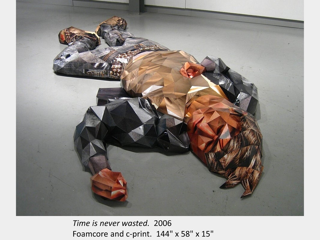 Artwork by Susy Oliveira. Time is never wasted. 2006. Foamcore and c-print. 144" x 58" x 15"