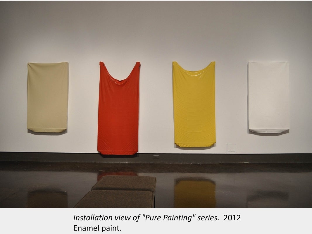 Artwork by Josh Peressotti. Installation view of "Pure Painting" series. 2012. Enamel paint.