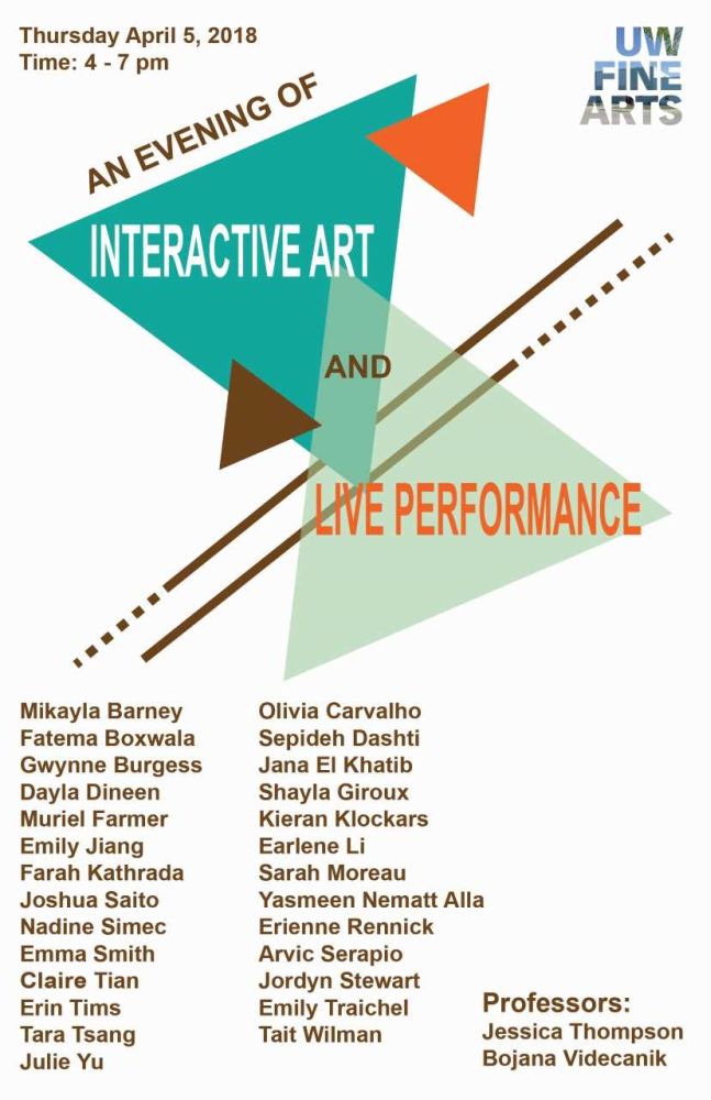 Poster for interactive art and performance exhibition