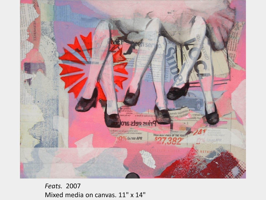 Artwork by Monika Raciborski. Feats. 2007. Mixed media on canvas. 11" x 14"