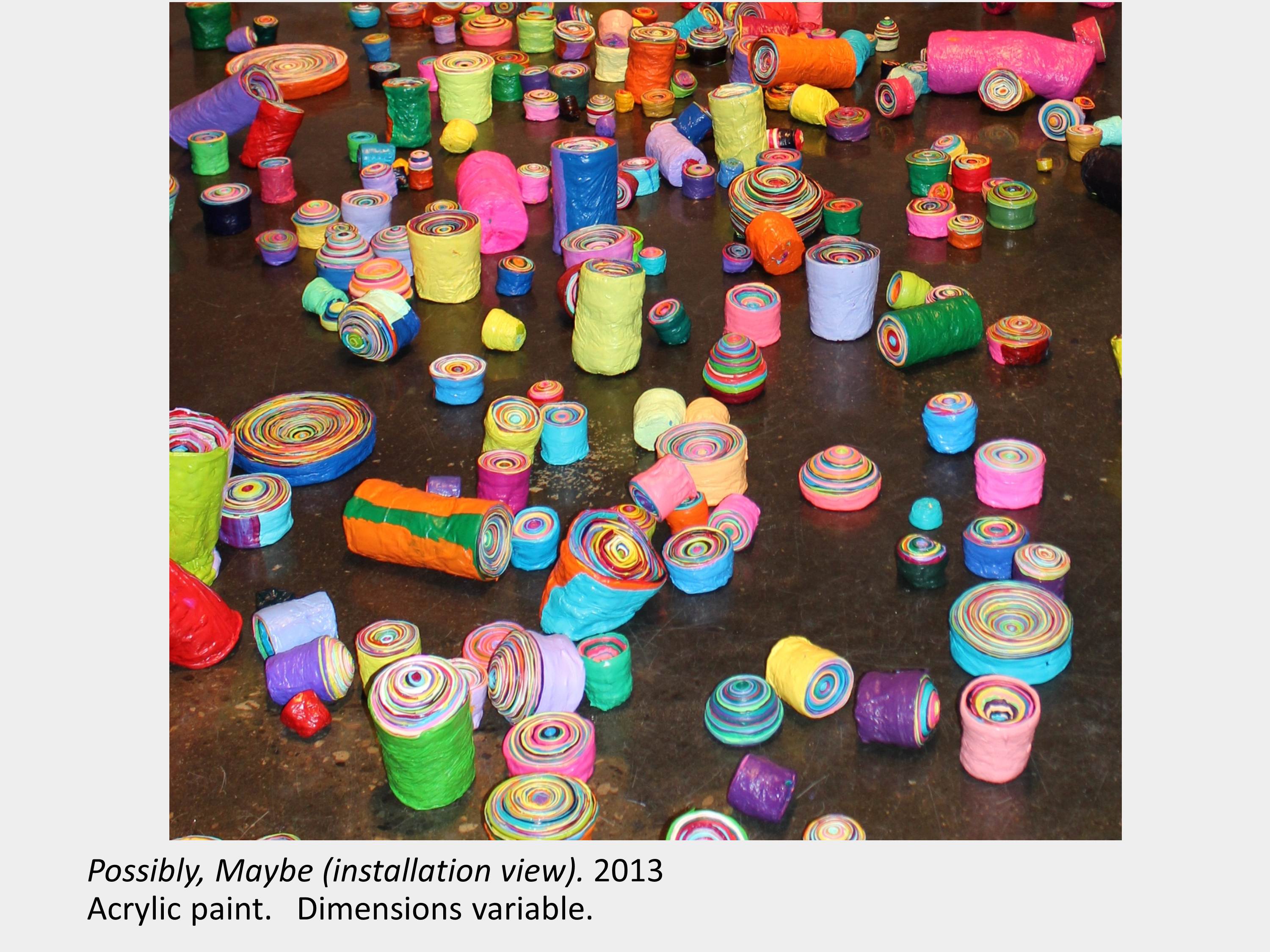 Artwork by Jessica Massard. Possibly, Maybe (installation view). 2013. Acrylic paint. Dimensions variable.