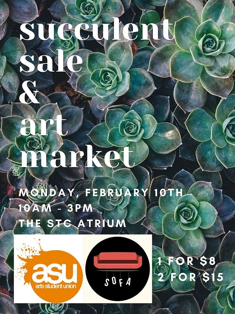 Succulent sale and art market poster
