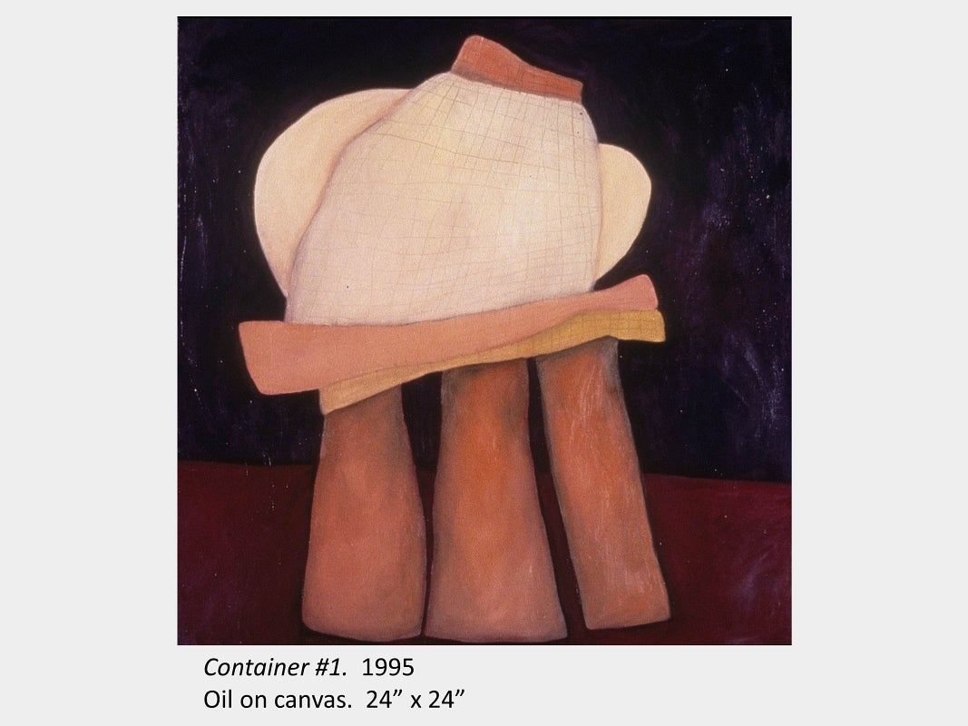Artwork by Shawn Steffler. Container #1. 1995. Oil on canvas. 24" x 24"