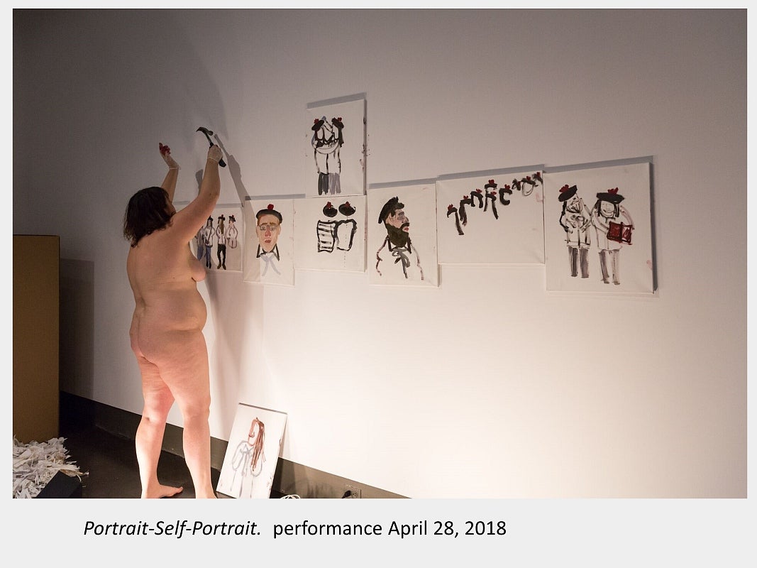 Artwork by Tess Martens. Portrait-Self-Portrait. Performance, April 28, 2018