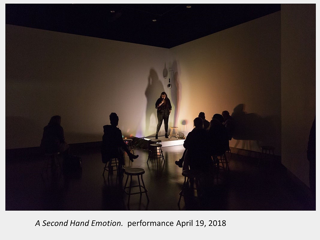 Artwork by Tess Martens. A Second Hand Emotion. Performance, April 19, 2018