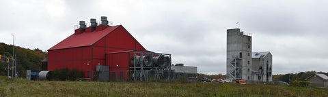 A wide-angle view of the fire research lab from afar. 