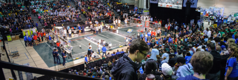 gymnasium filled with participants