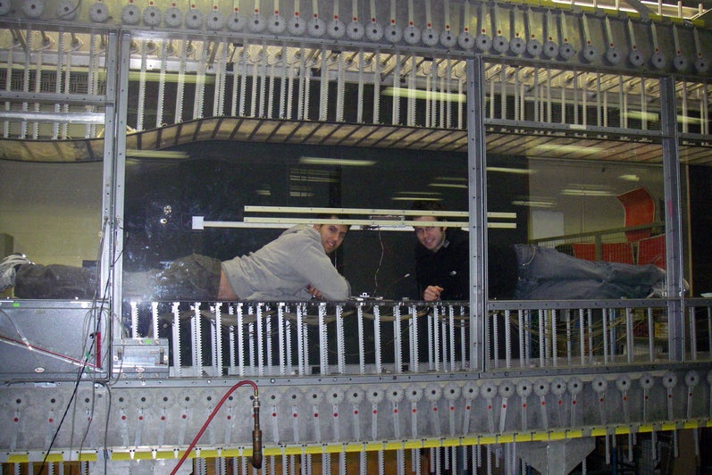Ryan & Mike "relaxing" in the wind tunnel, 2009