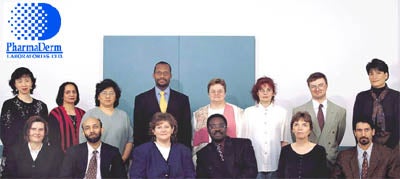 PharmaDerm laboratories group photo with Marianna in the middle