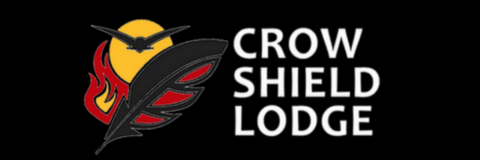 Crow shield lodge logo banner in black