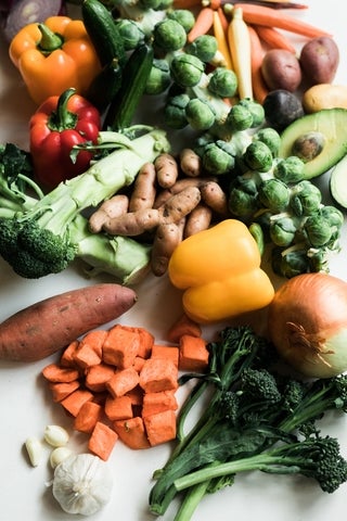 Vegetables on a table